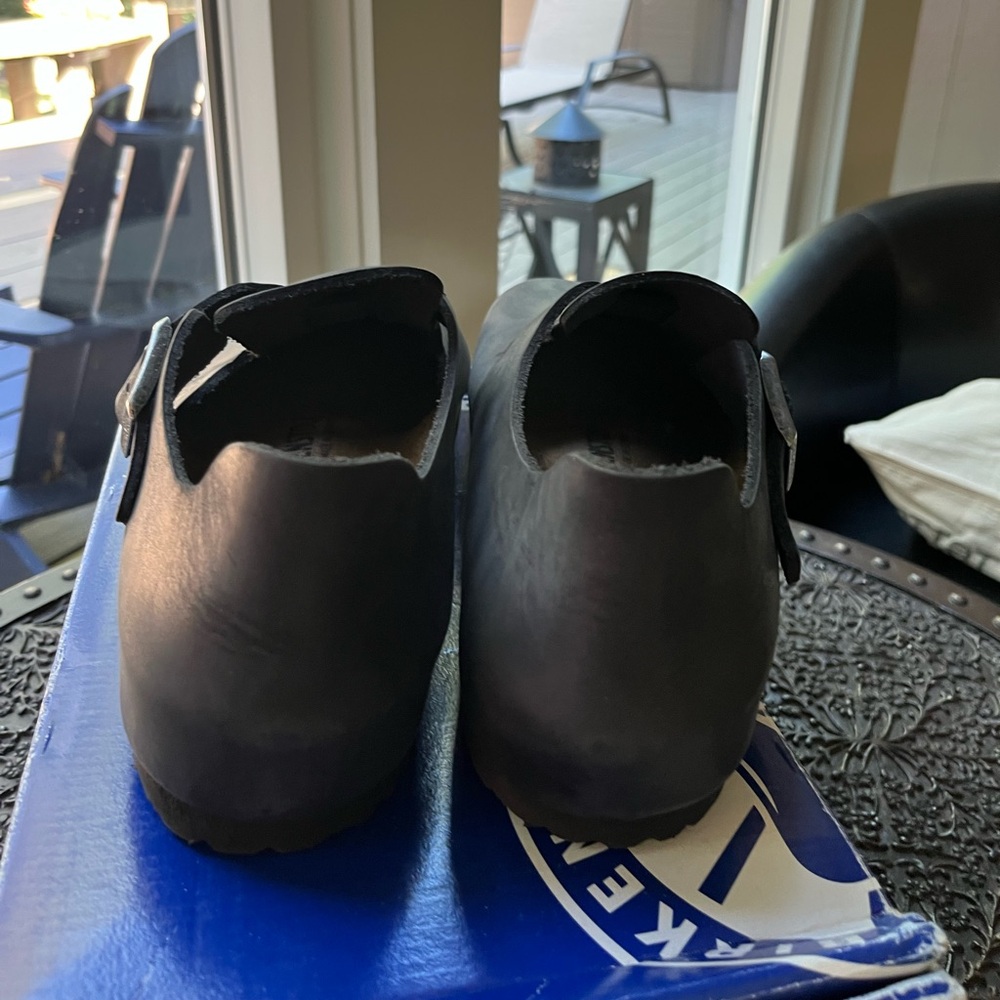 🖤BIRKENSTOCK LONDON OILED LEATHER BLACK CLOGS SHOES 43 10 - Picture 9 of 13